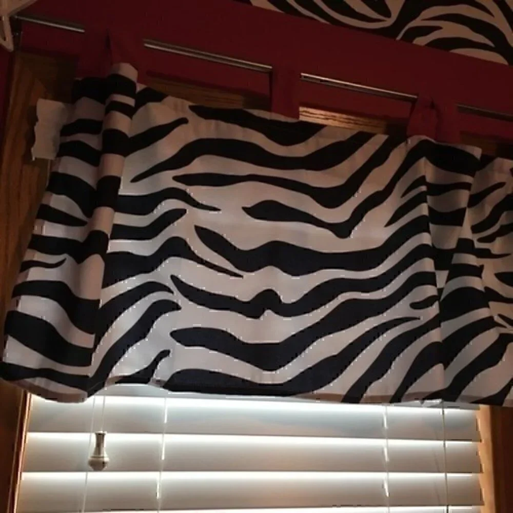 Sweet JoJo funky pink zebra curtain valances